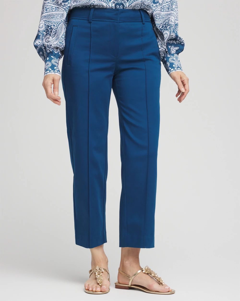 【送料&関税込】ChloAC Cotton Cropped Pants Cotton Sateen Cropped Pants | Chico's